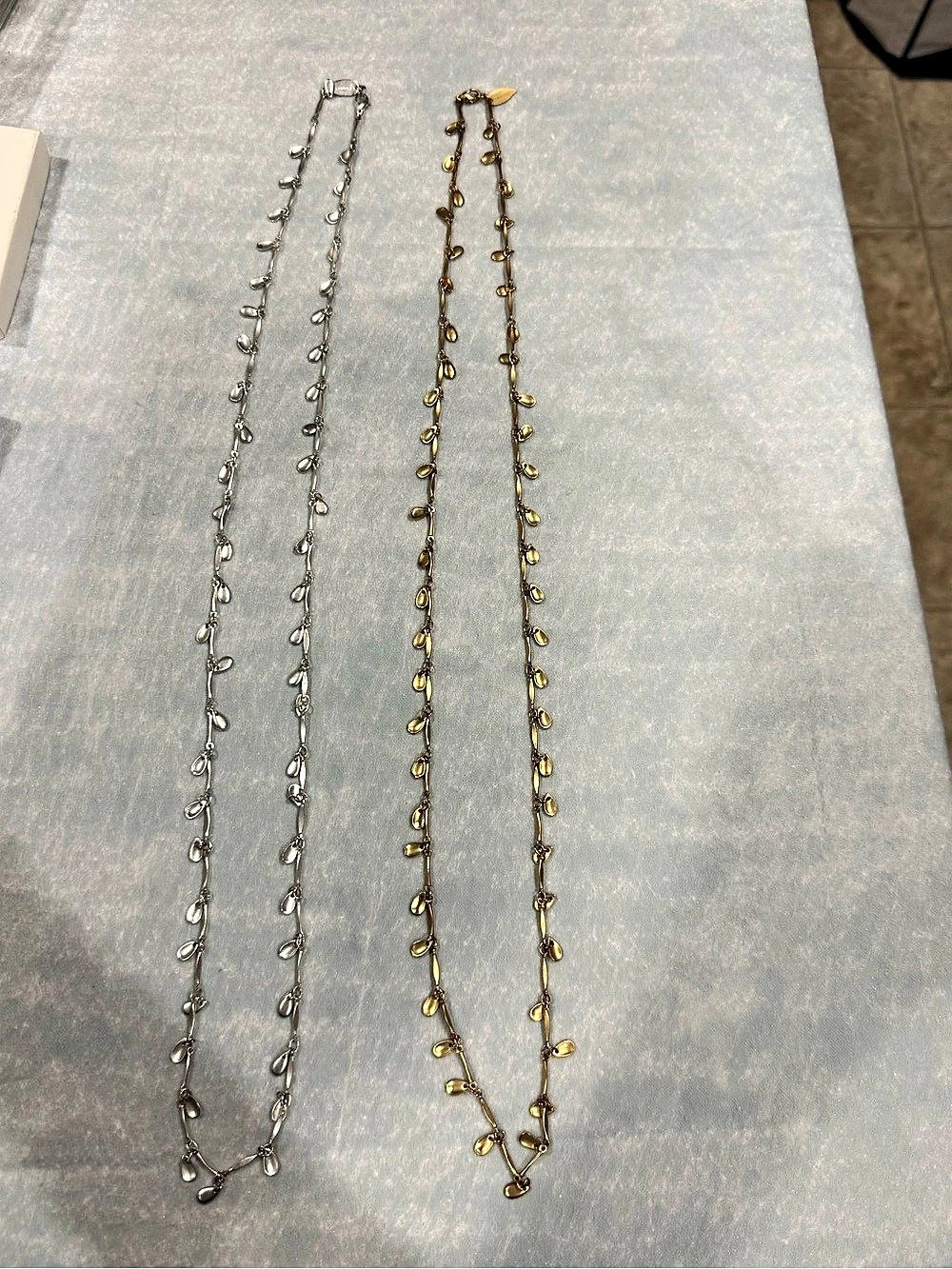 Gold & Silver Pendant Link Necklaces Set Like New